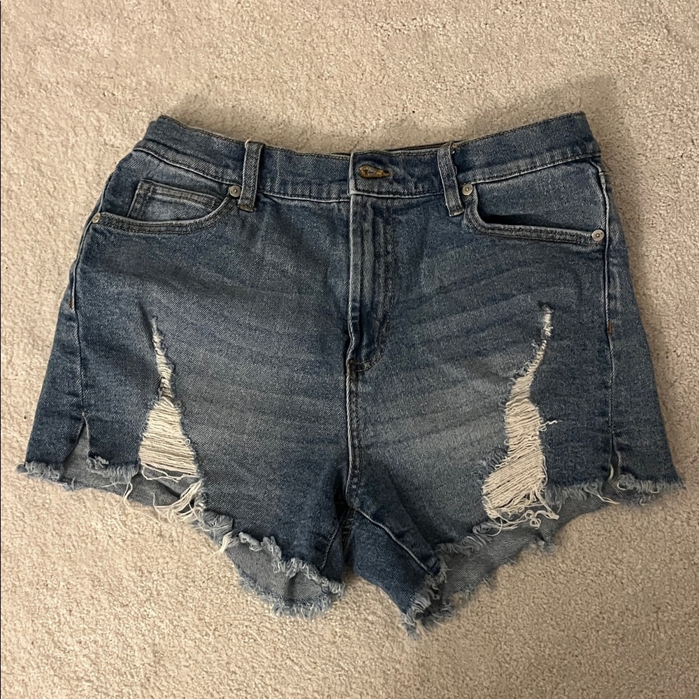 Kendall & Kylie Blue Distressed Jean Shorts